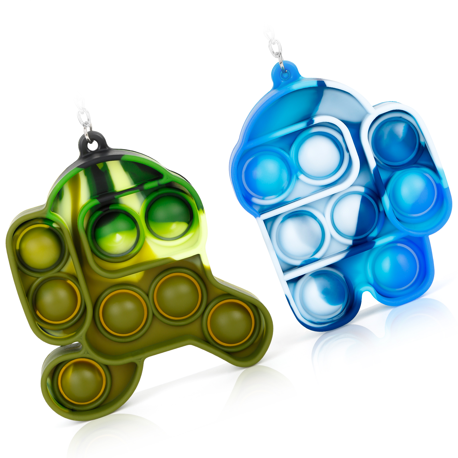 ITechjoy Pop on It Fidget Toys, Mini Among in Us Push Pop Bubble Simple Dimple fidget popper, Tie-dye Stress Relieve Keychain Squeeze Sensory Fidget Toy for Adults and Kids Autism Family School Office - Image 11