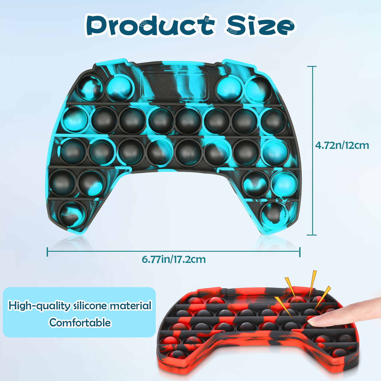Push Pop Bubble Sensory Fidget Toy, Stress Reliever and Anti-Anxiety Game Controller Shape Pop on it Toys, Squeeze Sensory Toy for Kids and Adults ADHD Autism Special Needs - Image 3