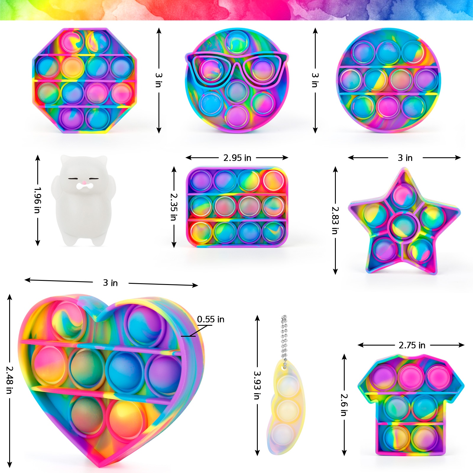 Mini Simple Fidget Toy, Colorful Push Bubble Stress Relief Toys,Anxiety Stress Reliever Office Desk Toy for Kids Adults Autism Educational Toy - Image 8