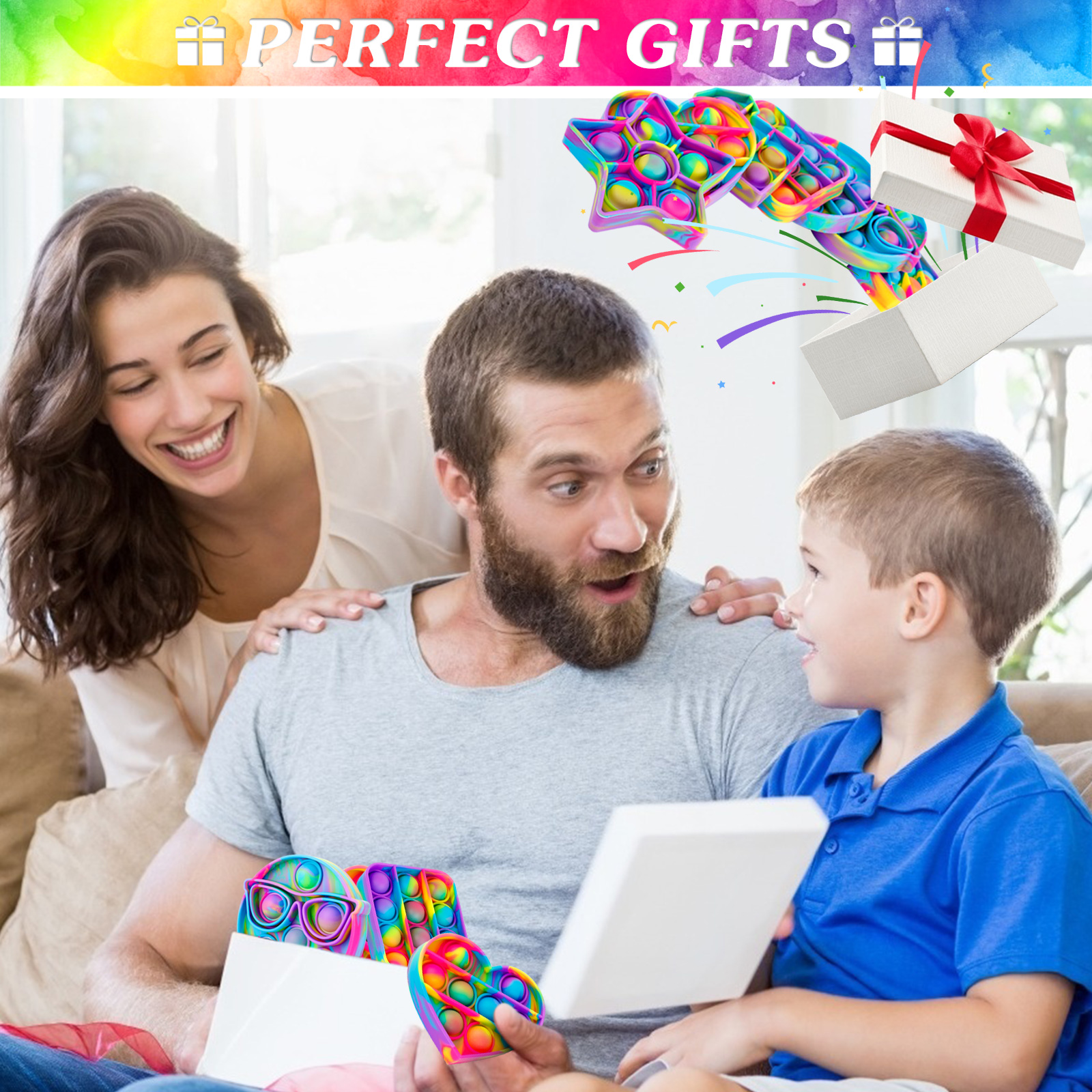 Mini Simple Fidget Toy, Colorful Push Bubble Stress Relief Toys,Anxiety Stress Reliever Office Desk Toy for Kids Adults Autism Educational Toy - Image 5