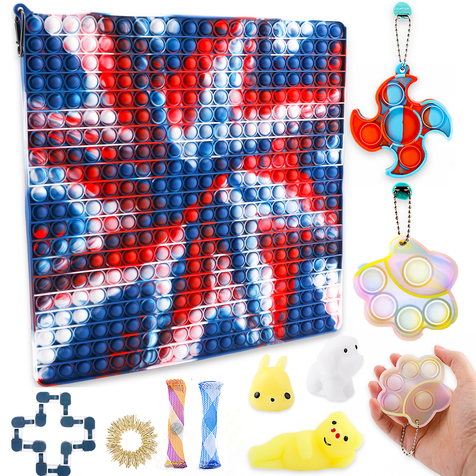 400 Bubbles Big Size Push Bubble Sensory Fidget Pop Giant Toy Packs, Fidget Toys Set, Jumbo Huge Pop on it Toy for Adults Kids Autism and Anxiety Relief Squeeze Toys 16 inch Gigantic popitz Oversized (Copy)